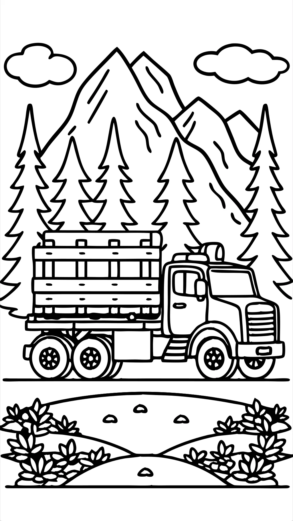 log truck coloring pages